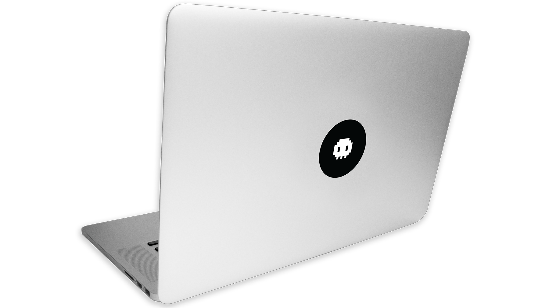 A MacBook with a Stickerlicious sticker on it