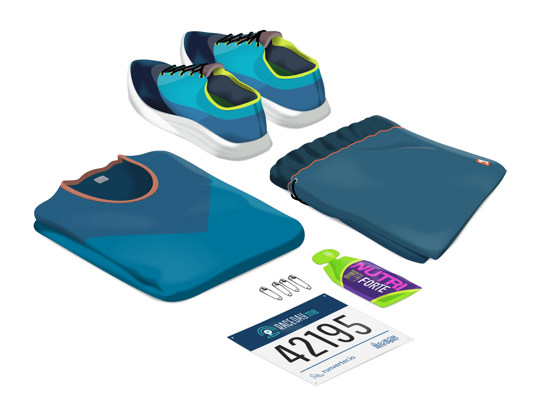 Running gear prepared for race day