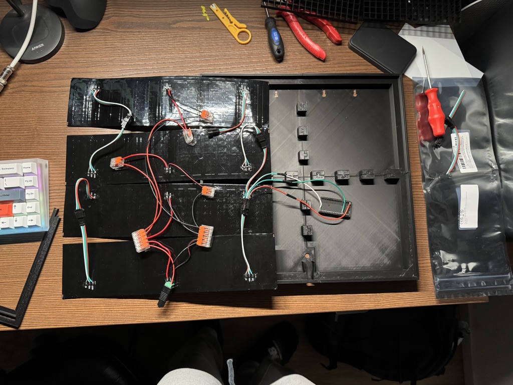 Back of the LED display showing the wiring.